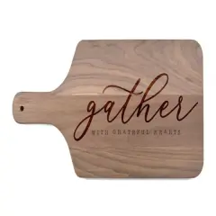 Grateful Hearts 17" x 8" Walnut Paddle Cutting Board