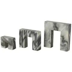 Black Marble Abstract Square Arch Decorative Sculpture Set