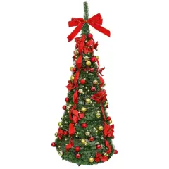 6ft. Pre-Lit Party Pop-Up Artificial Christmas Tree, Warm White LED Lights