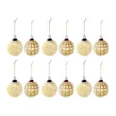 Hello Honey&reg; 12 Pack 3" Copper Embossed Glass Ball Ornaments