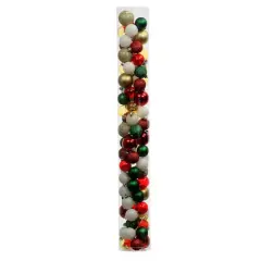 80 Pack Red, Green & Gold Glitter Shatterproof Ornaments by Ashland&reg;