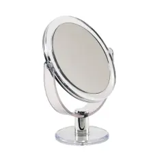 Home Details 7" Black Dual Sided 10X Magnification Rubberized Vanity Mirror Clear