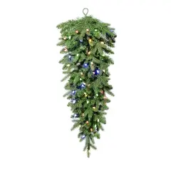 Glitzhome&reg; 36" Pre-Lit Greenery Christmas Teardrop with LED Lights & Timer