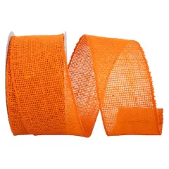 JAM Paper 2.5" x 10yd. Wired Burlap Ribbon Orange