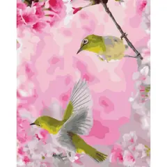 16" x 20" Hummingbirds with Flowers Paint-by-Number Kit with Wood Display Hanger by Artist's Loft&reg;