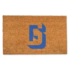 Blue Shadow Monogram Natural Coir Doormat G