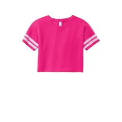 District&reg; Women's Scorecard Crop T-Shirt Heathered Dark Fuchsia/White