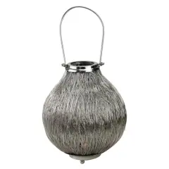 18.5" Urban Life Tea Light Candle Holder Lantern, Silver