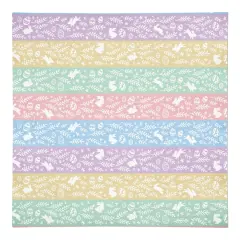Botanical Bunny Stripes 10" x 10" Cotton Twill Napkin