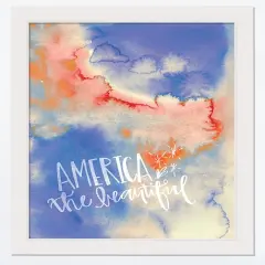 America The Beautiful White Framed Print Under Plexiglass