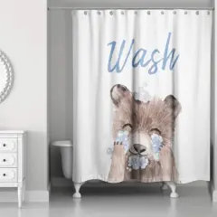 Bear Washing Face 71" x 74" Shower Curtain