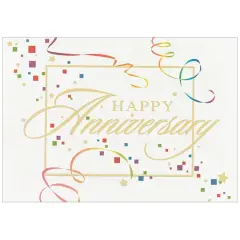 JAM Paper Colorful Squares Blank Anniversary Card Set