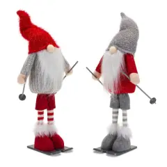 14.25" Skiing Gnome Figurine Set