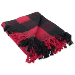 DII&reg; Tango Red & Black Buffalo Check Throw