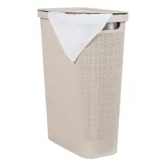 Mind Reader 23.5" Plastic Slim Laundry Hamper Ivory