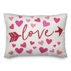 Love Hearts & Arrow Throw Pillow