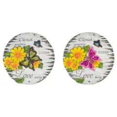 10" "Love Today" Outdoor Floral Garden Stones Set