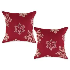 DII&reg; Shimmering Snowflakes Leaves Embroidered Pillow Cover Set