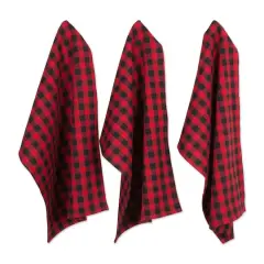 DII&reg; Tango Red Logger Check Dishtowel & Dishcloth Set