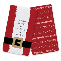 This Houbelieves Santa Hohoho Tea Towels - Set of 2
