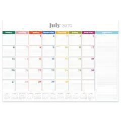 July 2025 - June 2026 Medium Rainbow Blocks Desk Pad Monthly Blotter Calendar
