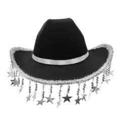 Black & Silver Cowboy Hat with Stars by Celebrate It&trade;