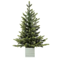 2.5ft. Unlit Fraser Fir Artificial Christmas Tree in Wooden Pot