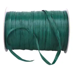 JAM Paper 1/4" Matte Raffia Ribbon, 100yd. Hunter Green