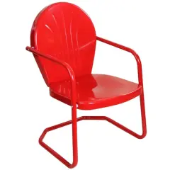 34" Outdoor Retro Tulip Armchair Red