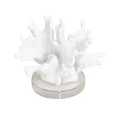 6" White Textured Coral Sculpture