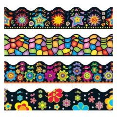 Trend Enterprises&reg; Terrific Trimmers&reg; Brights on Black Border Variety Pack, 312ft.