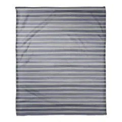 Watercolor Stripes Coral Fleece Blanket Blue