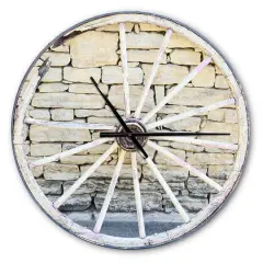 Designart 'Old Vintage Broken Wood Wheel Farmhouse Wall Clock
