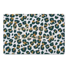 Goodness In Kindness Out Leopard Floor Mat White