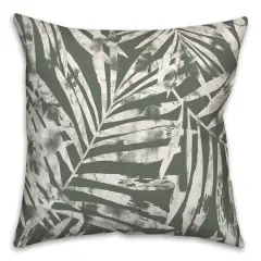18" x 18" Distressed Leaves Indoor/Outdoor Throw Pillow Sage