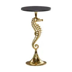 25" Gold Aluminum Coastal Accent Table