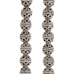 Silver Plated Carved Round Beads, 8mm by Bead Landing&trade;