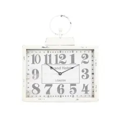 16" White Metal Vintage Wall Clock