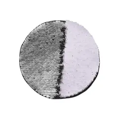 Craft Express 7" Sublimation Round Sequin Patches, 2ct. Silver/White