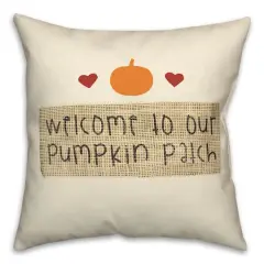 Pumpkin Patch Burlap Throw Pillow