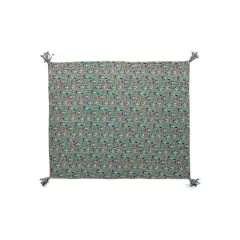 Hello Honey&reg; 60" Flora & Fauna Hand-Woven Cotton Quilt with Stitch Edge & Tassels