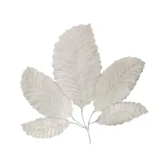 36" Silver Steel Glam Leaf Wall D&eacute;cor
