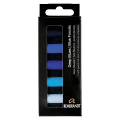 Rembrandt 5 Color Deep Blues Half Stick Soft Pastel Set