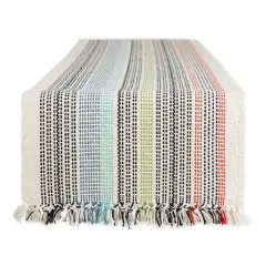 DII&reg; 72" Variegated Fringe Table Runner Mediterranean