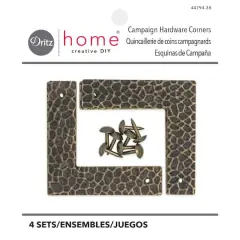 Dritz Home&reg; Small Antique Brass Textured Campaign Corners, 4ct.