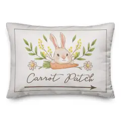 Bunny And Carrot Pattern Patch 14" x 20" Indoor / Outdoor Pillow