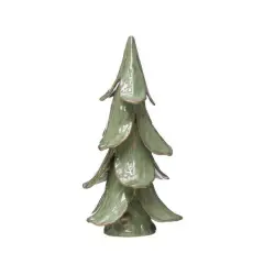 Hello Honey&reg; 15.5" Mint Reactive Glaze Finish Handmade Stoneware Tree