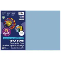 Tru-Ray&reg; 12" x 18" Construction Paper, 50 Sheets Sky Blue