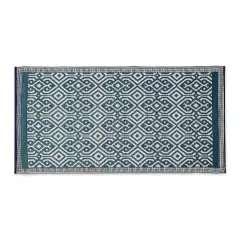 Blue Morrocan Outdoor Floor Runner 3ft. x 6ft.