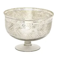 11" Silver Glass Glam Decorative Bowl